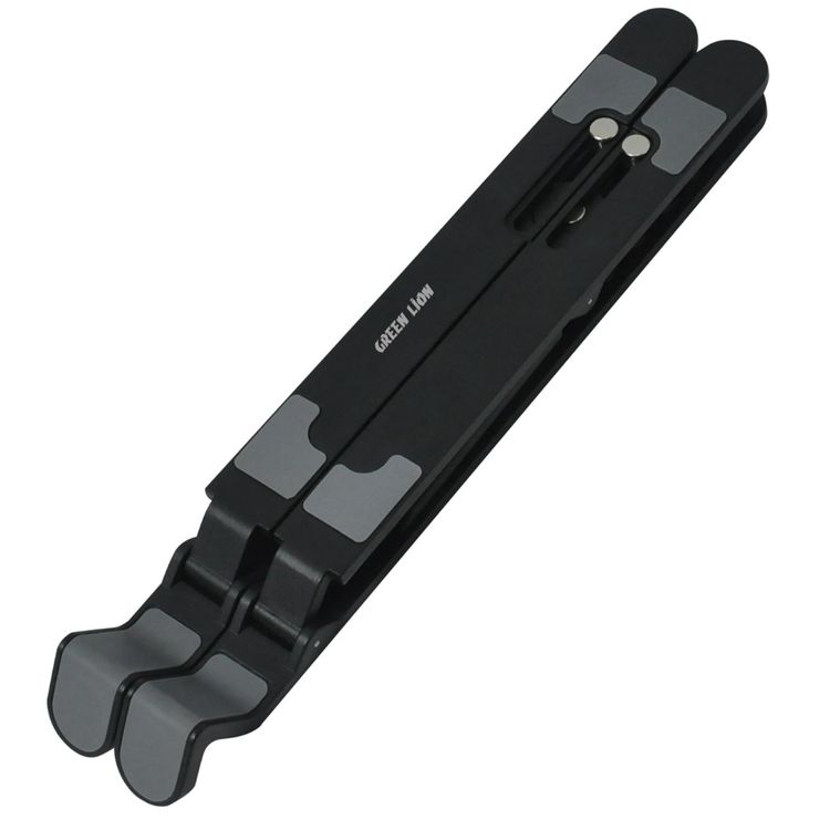 Green Lion Foldable Laptop Stand with 7 Tilts, Anti-Slip Surface, Fast Heat Dissipation, Multi-Angle Adjustable, Double X Hinge Type, 5kg Weight Capacity - Black