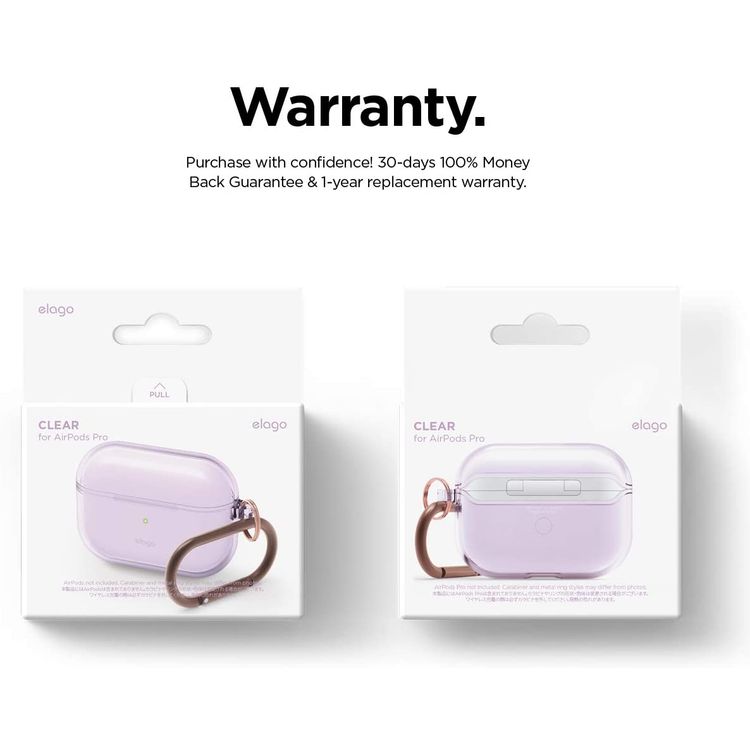 Elago Clear Hang Case for Apple Airpods Pro - Purple