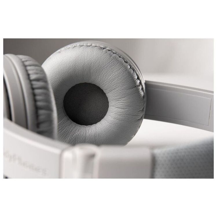 سماعات رأس BuddyPhones Play+ للأطفال مع اتصال سلكي ولاسلكي، تصميم قابل للطي، حجم عصابة رأس قابل للتعديل، ميكروفون مدمج، عمر بطارية 20 ساعة - رمادي جوهري