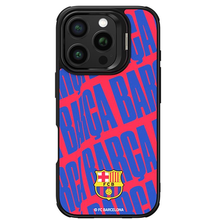 FC Barcelona Magnetic Case for iPhone 15 Pro Max, Premium Synthetic Leather, MagSafe Compatible, Built-in Ring Kickstand, Strong Neodymium Magnets, Shock Absorption - Més Que Un Club