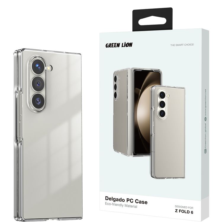 حافظة الكمبيوتر Green Lion Delgado لهاتف Samsung Galaxy Z Fold 6 - شفافة