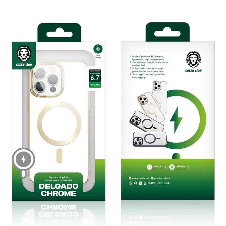 Green Lion Delgado Chrome Magsafe Case iPhone 14 Pro  - Black