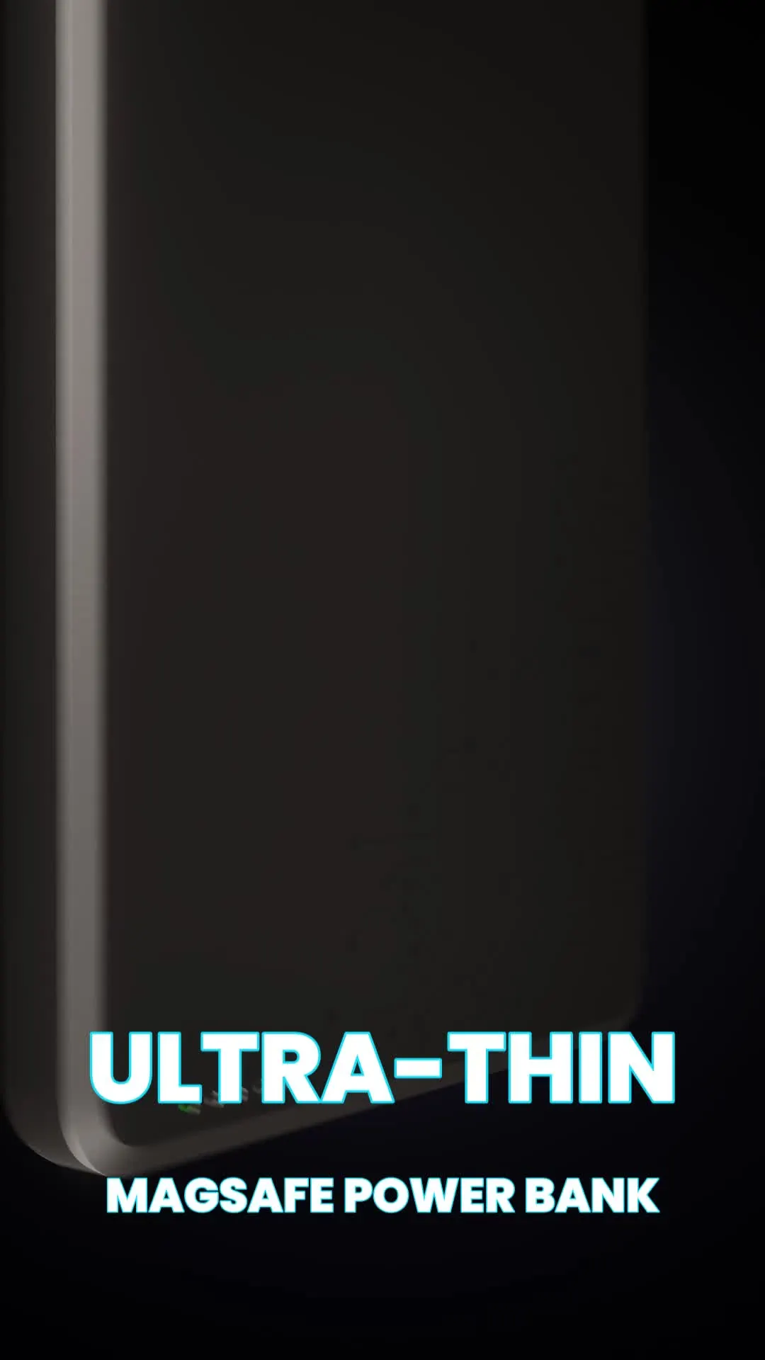 Powerology Ultra-Thin 5000mAh MagSafe Power Bank, Portable & Lightweight, Efficient Heat Dissipation, Aluminum Housing, Built-In Safeguards, Strong Magnet - Gray