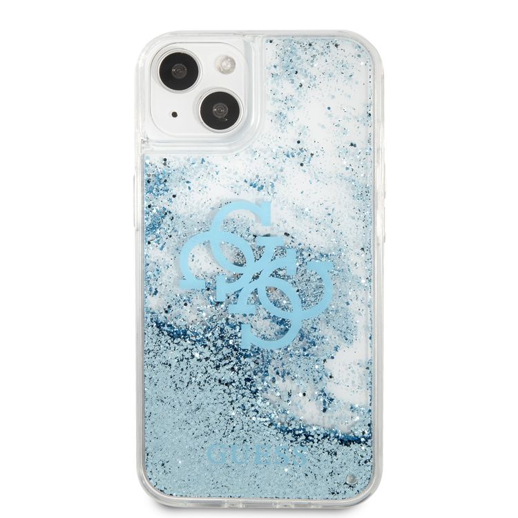 CG MOBILE Guess Liquid Glitter Case with 4G Electroplated Logo Compatible for iPhone 13 (6.1") Anti-Scratch, Easy Access to All Ports, Shock Absorption