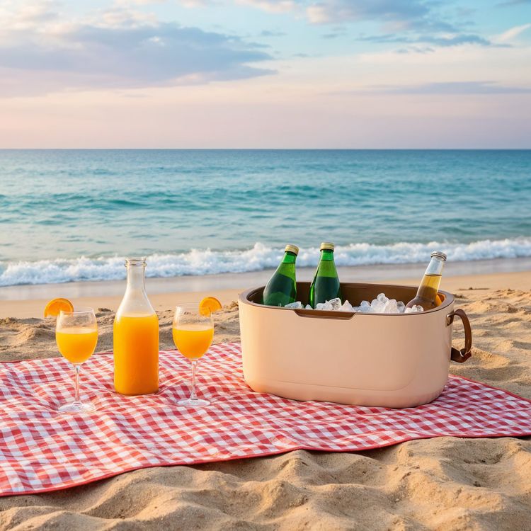 Green Lion Vintage Insulated Cooler Box 12L with Leak-Proof Design, Food-Grade Safety, Triple-Layer Insulation, Hot and Cold Storage, Adjustable Strap, Airtight Protection, Impact Resistant, Travel Friendly, Long-Lasting Insulation - Beige 