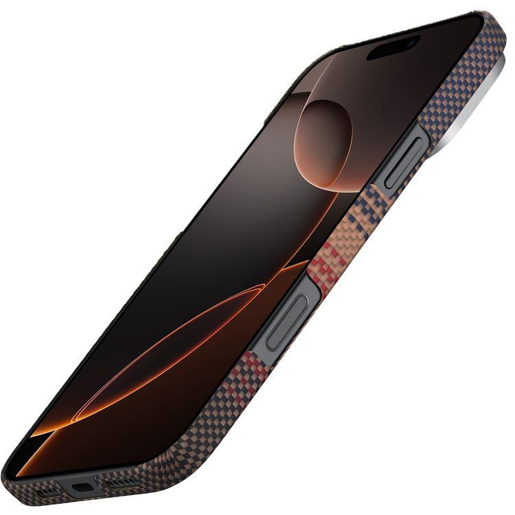 Pitaka Tactile Woven Ultra Slim Case for iPhone 16 Pro Max, Woven Touch, Compatible with MagSafe, Raised Camera Lip - Sunset
