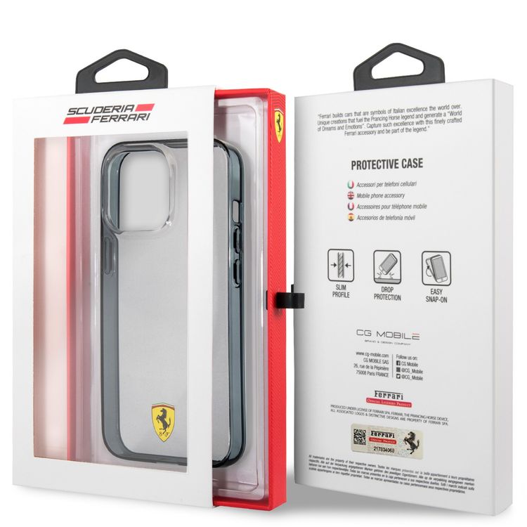 CG Mobile Ferrari Transparent Black Shadow Print Logo For iPhone 13 Pro (6.1") - Black