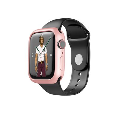 Green Lion Stylin Guard Pro Case for Apple Watch 44mm with 360° Protection, Bubble Free, Scratch Proof, Water Resistant Material, Ultra-thin Double Layer, Hallow Back Design - Pink