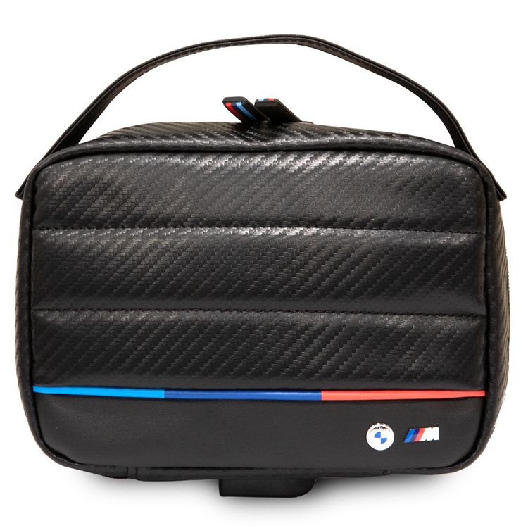 CG MOBILE BMW Carbon PU Hand Bag With Contrasted Tricolor Line Protective Bag Universal Compatible With MacBook Intel® UHD Graphics/Value Top Load Bag/Work, School, etc. - Black
