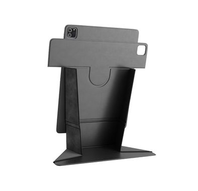 Levelo Folio Elegante Case for iPad Pro 12.9" 2022, 360° Rotation, Multiple Fold Design, PU Leather-Finished Material, Stain-Resistant, Strong Magnetic Folio - Black