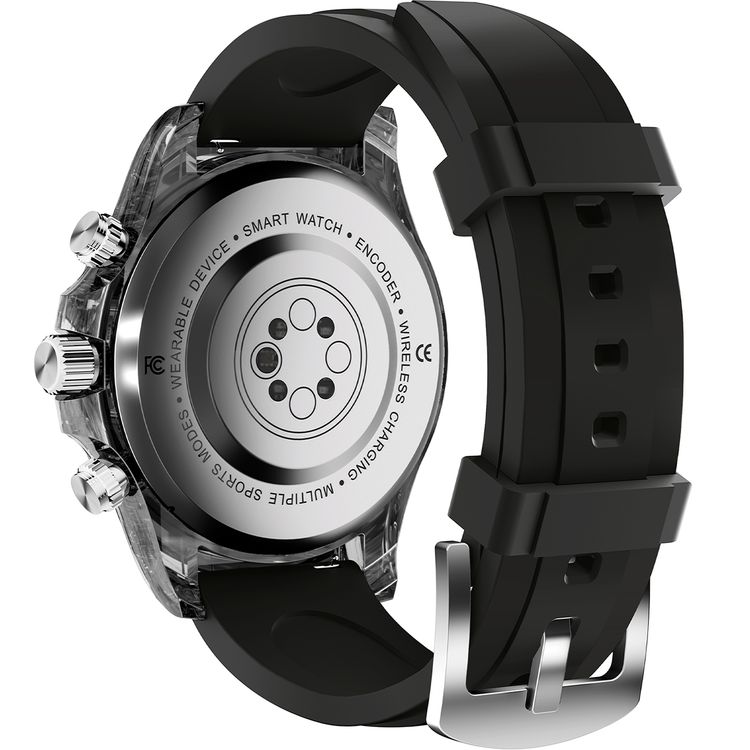 Porodo Raytona Smart Watch for Android and iOS Mobile Phone, 1.43" Touch Display, Wireless Charging, Multiple Sport Modes, Bluetooth Calling, Health Monitoring - Black