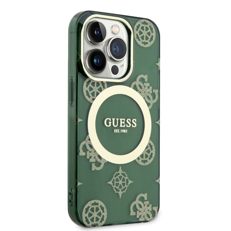 حافظة Guess Magsafe IML - ذهبي كاكي - لأيفون 15 برو