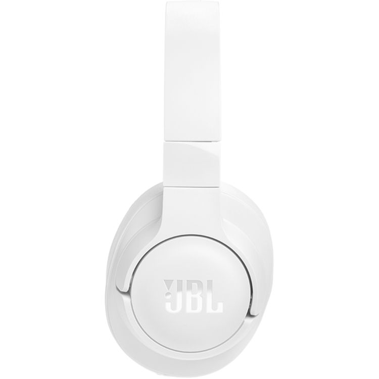 JBL Pure Bass Sound Wireless Over-Ear Headphones, Hands-Free Call, Detachable Cable, Built-in Microphone, Adaptive Noise Cancelling - White