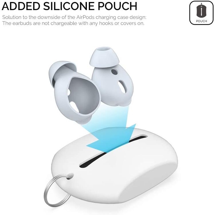 غطاء سيليكون AhaStyle لـ Airpods (3 أزواج كبيرة) - أزرق فاتح