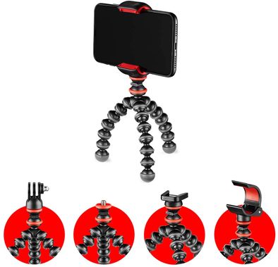 JOBY JB01571-BWW GorillaPod Starter Kit, Flexible Mini Tripod with Universal Smartphone Clamp, GoPro and Torch Mount Up to 325 g Payload - Black