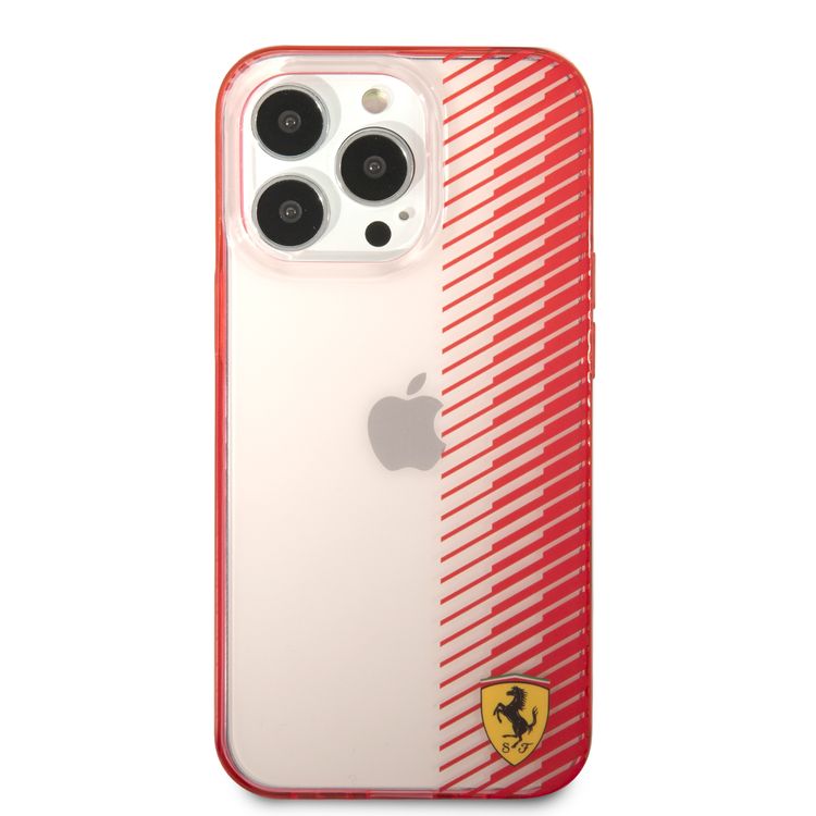 CG MOBILE Ferrari Transparent Hard Case Gradient Print Logo Compatible for iPhone 13 Pro (6.1") Scratches Resistant, Easy Access to All Ports