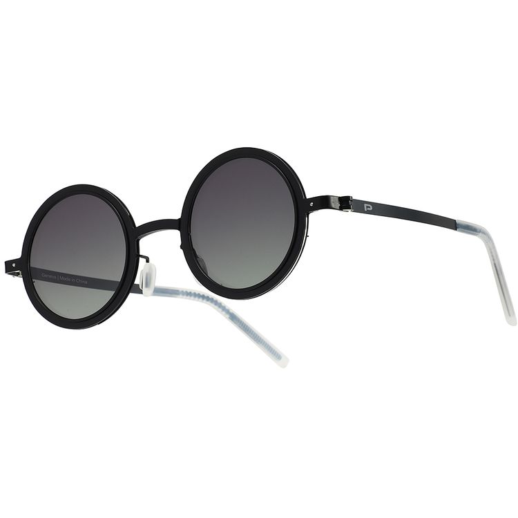 Porodo Geneva Round Frame Sunglasses with Adjustable Brightness for Any Light,  Durable Flex-Frame Ultra-Light 30.8g Weight, Stainless Steel Material, UV400 Protection, Unisex Design - Black