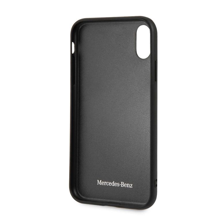 Mercedes-Benz New Organic I Genuine Leather Hard Case for iPhone Xr - Black