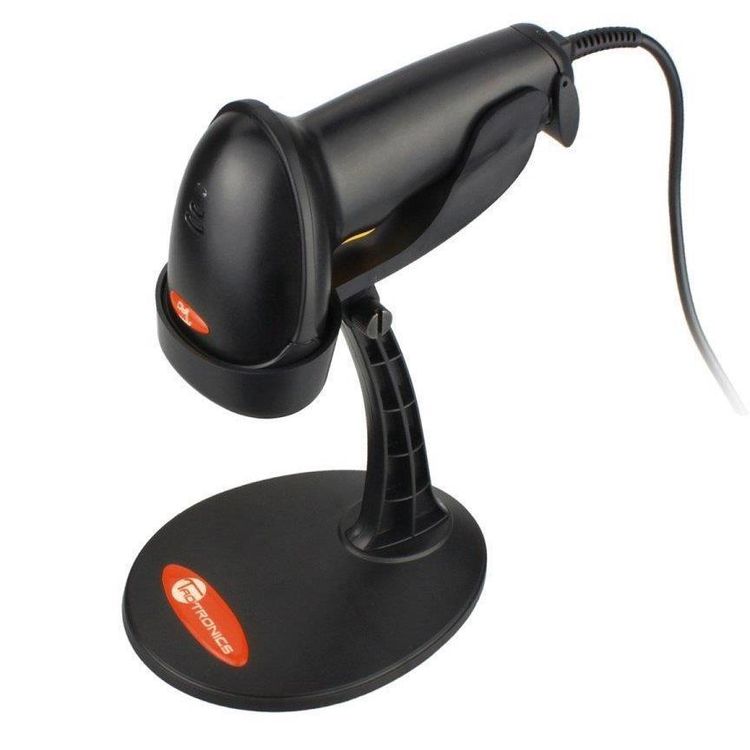 Taotronics USB Barcode Scanner with Auto Sensing Technology, Widely Decode Ability, Ergonomic Design, Plug and Play, 5mil Resolution, 1.5m Cable Length, 100 Scans per Second - Black