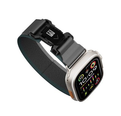 Levelo Rove Nylon Watch Strap with Magnetic Buckle, Compatible with 49/46mm Smartwatches & Apple Watch SE, Series 9, 8, 7, 6, 5, Abrasion Resistance, Hypoallergenic Material, Easy Snap-On & Quick Release Mechanism, Water-Resistant, Sweat-Resistant, 24/7 Wearability - Gray