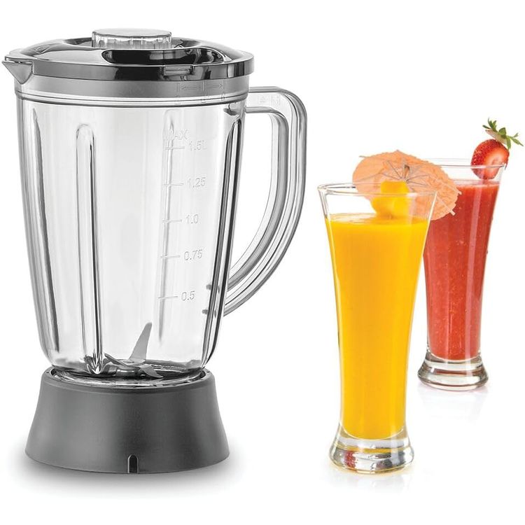 بلاك+ديكر معالج طعام، 800 واط، 24 وظيفة، وعاء 2 لتر، جرة خلاط 1.5 لتر، قرص تقطيع وبشر من الفولاذ المقاوم للصدأ، شفرة فرم، صانع عجين، خافق، تحكم بسرعتين مع نبض – أبيض