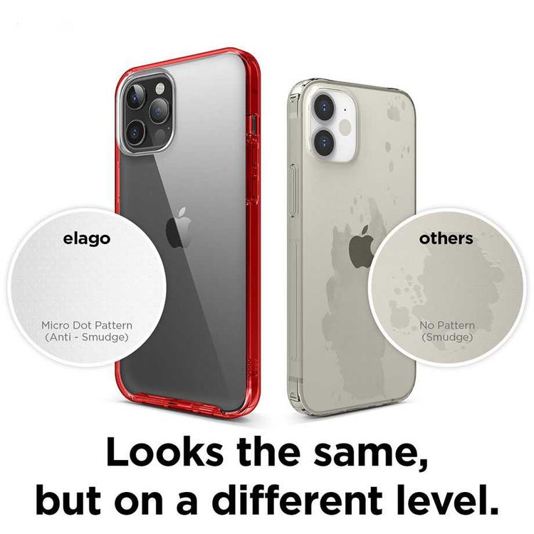 Elago Hybrid Case Compatible for iPhone 12/12 Pro (6.1"), Shock Absorbing Case Suitable Wireless Charging, Screen & Camera Protection - Red