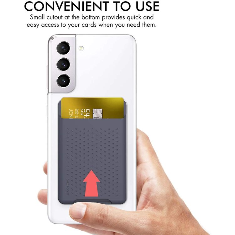 AhaStyle Silicone Card Holder for Smartphone, Phone Back Slot Silicone Wallet Pouch Card ID & Credit Card, Slim Card Holder with iPhone/Android/Samsung Galaxy Midnight Blue