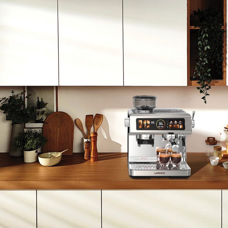 LePresso Semi-Automatic Coffee Machine with Adjustable Grind settings, Adjustable Grind settings, 2950 W(Dual Boiler) Rated Power, 58 mm Portafilter - Silver