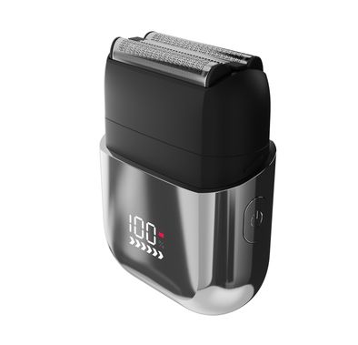 Green Lion Men's Shaver X with Wet & Dry Use, Magnetic Head Cap, Stainless Steel Blade, Travel Lock, 7500RPM Motor, 900mAh Battery Capacity, Type-C Charging - Silver