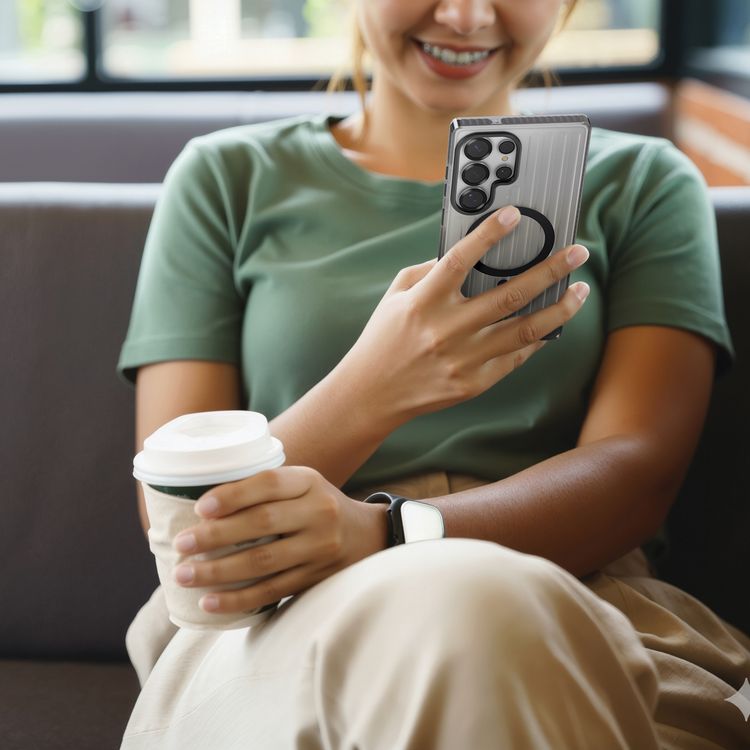 Levelo Cabin MagSafe Case for Samsung S26 Ultra, Shock-Resistant Bumper, Strong Magnets, 1.5m Drop Tested, Shockproof Corners, Enhanced Camera & Screen Protection, 2H Scratch Resistance, Ever-Clear Technology - Smokey Black