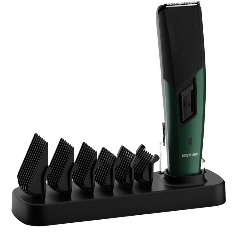 Green Lion Trim Flex Hair Trimmer with 6 Size Combs, 600mAh Battery Capacity, 8 Hours Charging Time, 45 Minutes Working Time, Type-C Charging Port, Stainless Steel Material, LED Indicator, Ergonomic & Low Noise Design - Black 