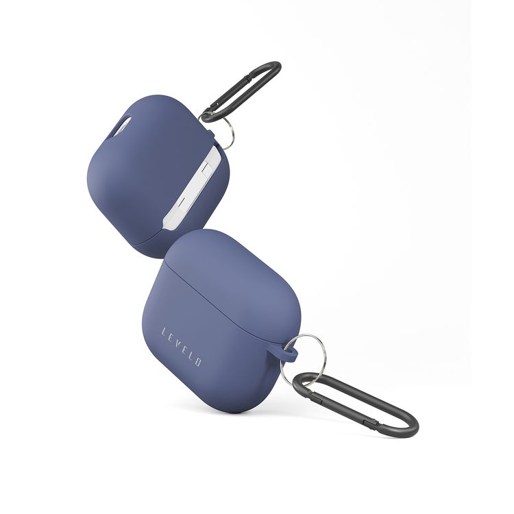 جراب Levelo Gorra Hybrid Silicone لسماعات AirPods 3 مع خطاف معدني، مقاوم للصدمات، تصميم هجين، خفيف الوزن ورفيع - أزرق