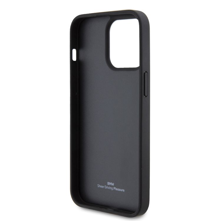 BMW Leather Case with Sign Quilted Pattern for iPhone 15 Pro