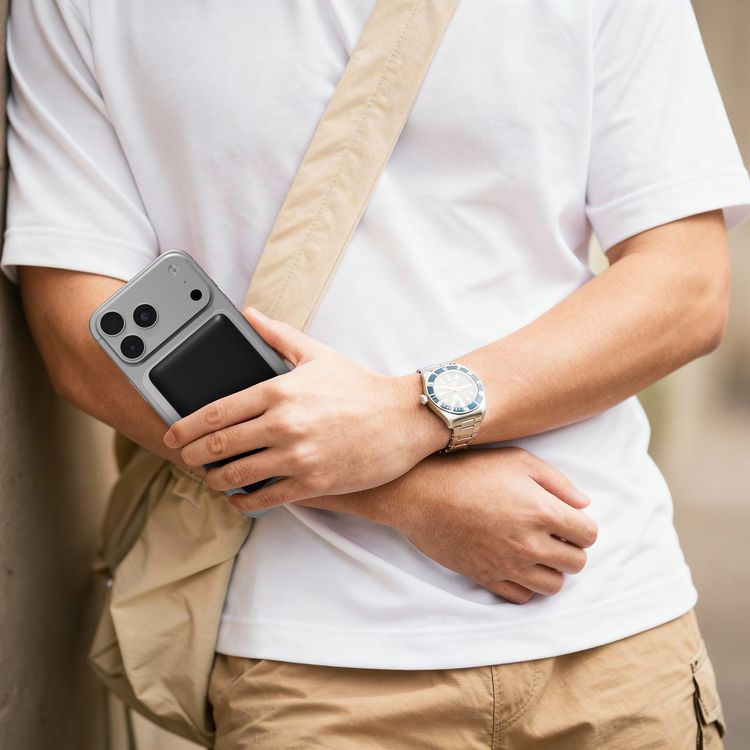 Levelo Vence 10000mAh Power Bank with Qi2.2 Technology, 25W Wireless Charging, Type-C Input & Output Port, Ultra-Strong Magnets, Pocket-Friendly, Travel-Ready, Type-C to Type-C Cable Included, Fast Charging, Ultra-Compact Design, Consistent Power - Black