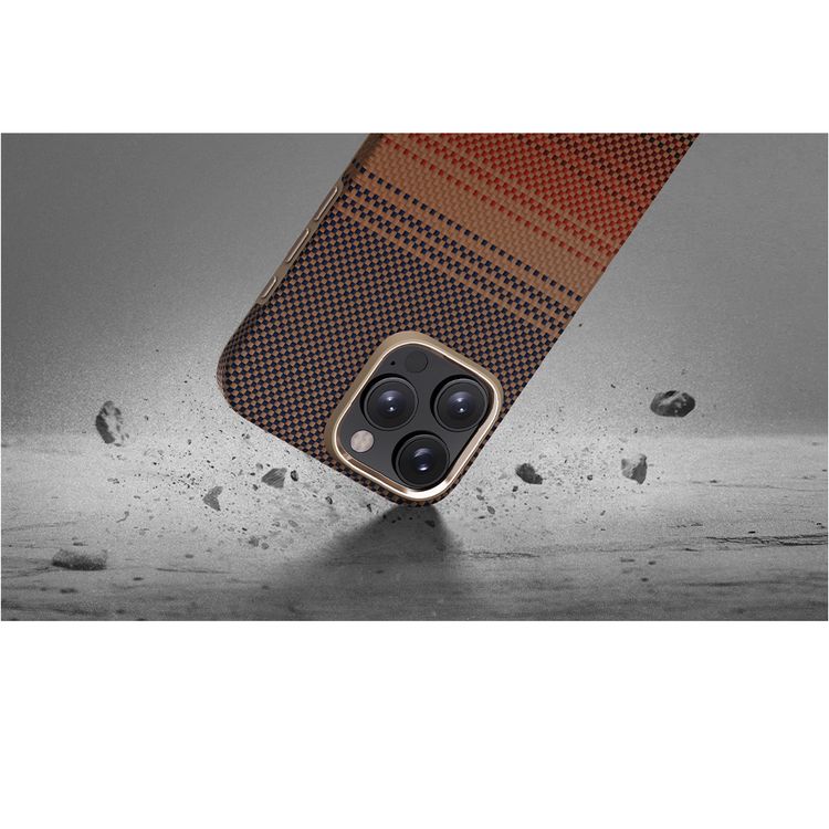 Pitaka Military Grade Case for iPhone 16 Pro, Military-Grade Shockproof Case, Built-in NFC, Raised Camera Lip, MagSafe Compatible - Sunset