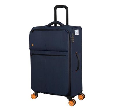 it Luggage Lykke Soft Case Trolley, Expandable Polyester, 8 Spinner Wheels, TSA Lock - Navy