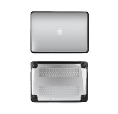 غطاء حماية Viva Madrid Neutro PC+TPU متوافق مع جهاز MacBook Air 13 بوصة مضاد للخدش ومقاوم للصدمات، غطاء خلفي شفاف للكمبيوتر المحمول، أقدام مطاطية غير قابلة للانزلاق - دخاني شفاف