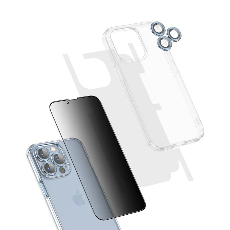 Green Lion 4 in 1 360° Privacy Protection Pack for iPhone 13 Pro ( 6.1" ) - Blue