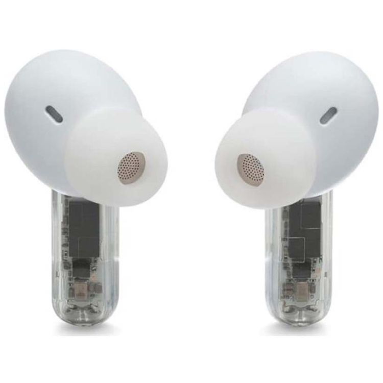 JBL Tune Beam True Wireless Earbuds In-Ear with Mic, Water & Dust Resistant, Bluetooth 5.3, Ambient Aware & Talk Thru, Multi-Point Connection, Active Noise Cancelling, Touch Control, Fast Charge - Ghost White