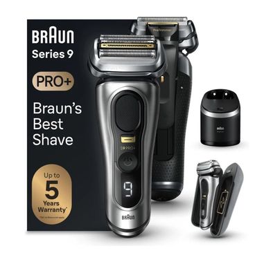 ماكينة الحلاقة Series 9 Pro+ 9577cc من براون، للاستخدام الرطب والجاف - فضة