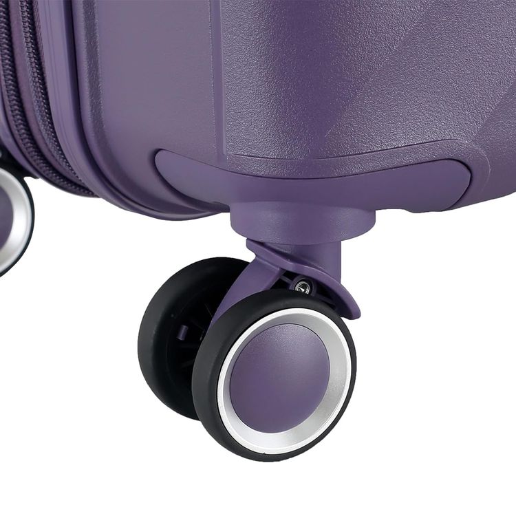 H.T Luggage Bag, Hard Case Polypropylene (PP) Material, Expandable, Telescopic Handle, Scratch Resistant, TSA Lock, Small Case Size - Purple
