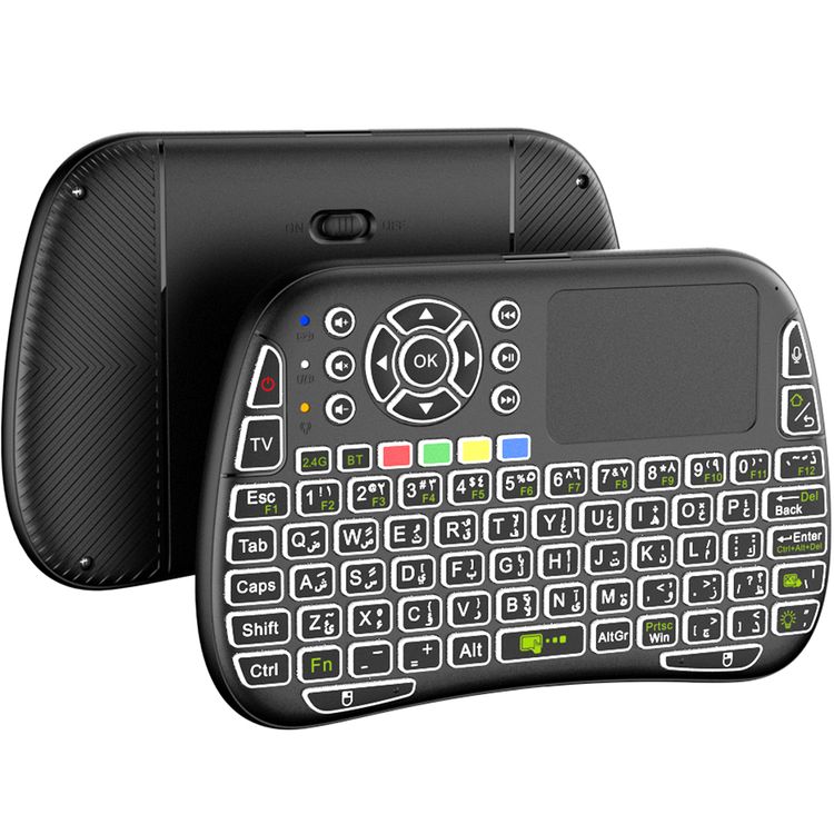 Porodo Gaming Remote Keyboard & Mouse with Programmable Buttons, Gesture Recognition, 10m Operational Range, 84 Keys, 5.2 Bluetooth, 300mAh Battery - Black