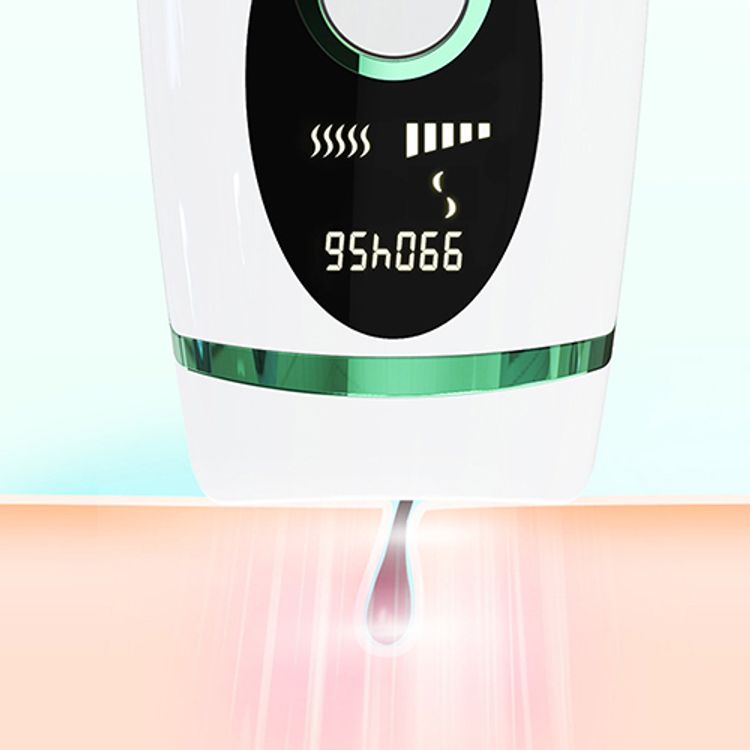 inFace IPL Hair Removal with 36W Output Power, 12V, 5 Gear Modes, 90000 Effective Flash Times, LCD Display, Automatic and Manual - White/Green