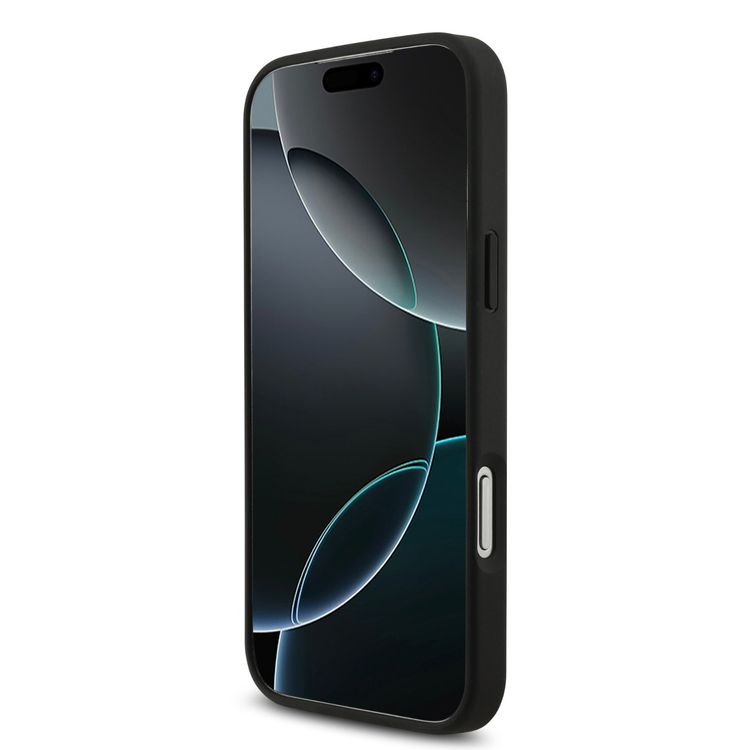 Lacoste MagSafe PU Leather Hard Case with Bliss Design for iPhone 17 Pro, Drop Protection, Slim Profile, Sustainable Packaging, Easy Snap-On Design - Black