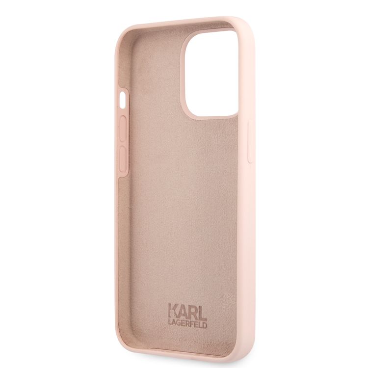 CG MOBILE Karl Lagerfeld Liquid Silicone Case Choupette Head Compatible for iPhone 13 Pro (6.1") Easy Access to All Ports, Anti-Scratch, Shock Absorption