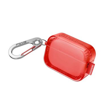 Skinarma Saido Case Compatible with Both AirPods Pro 1st and 2nd Gen, Sturdy zinc-Alloy Hook Carabiner, Full 360º Protection that Covers Intire Case - Red