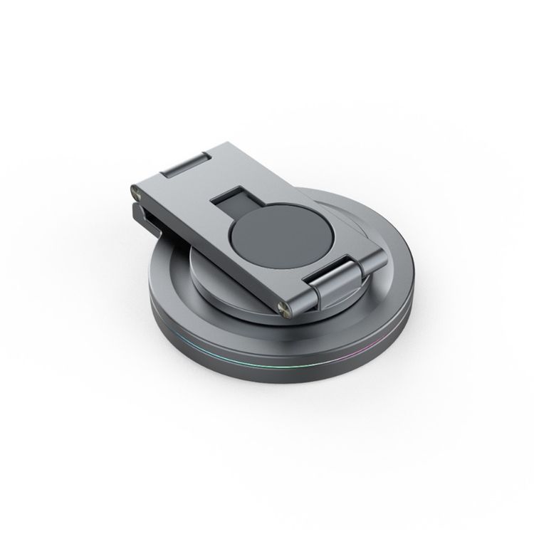 Porodo Rotating Base Three-Device Wireless Charger with 15W Wireless Output, Folding Design, Fast Charging, Type-C Input Interface, Lightweight & Portable - Gray