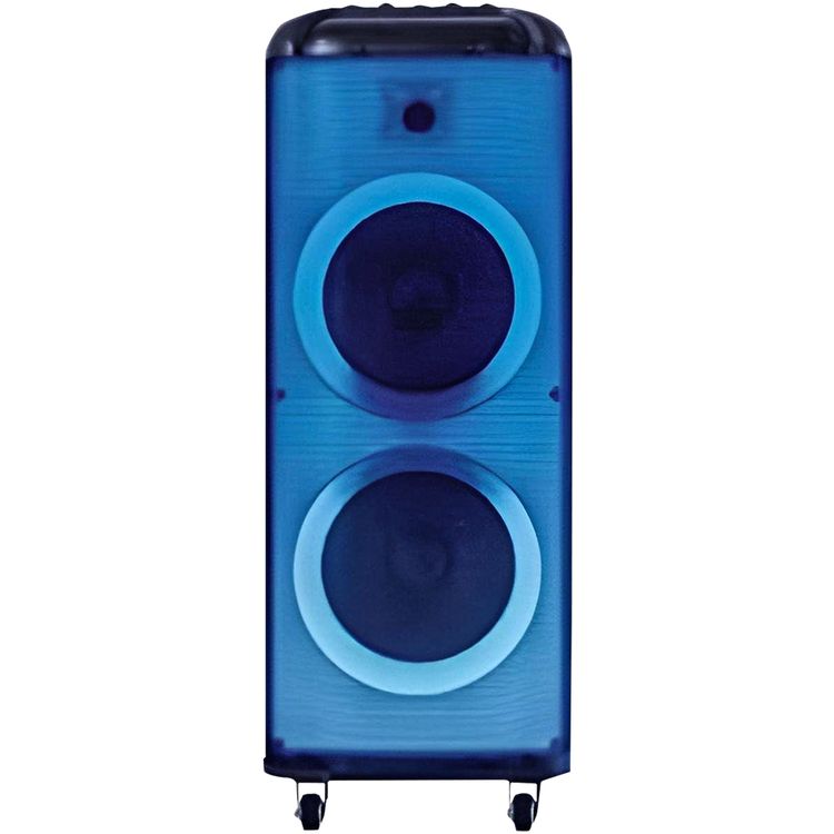 Porodo Soundtec Rumble Portable Party Speaker with Wireless UHF Microphone, Remote Control, Bluetooth Version 4.0, 7000mAh Battery Capacity, 1.5m Cable Length, 6 Hours Charging Time, Up to 3 Hours Play Time, Up to 6 Hours Standby Time, 3-Pin UK Plug, Multi-Color LEDs - Black