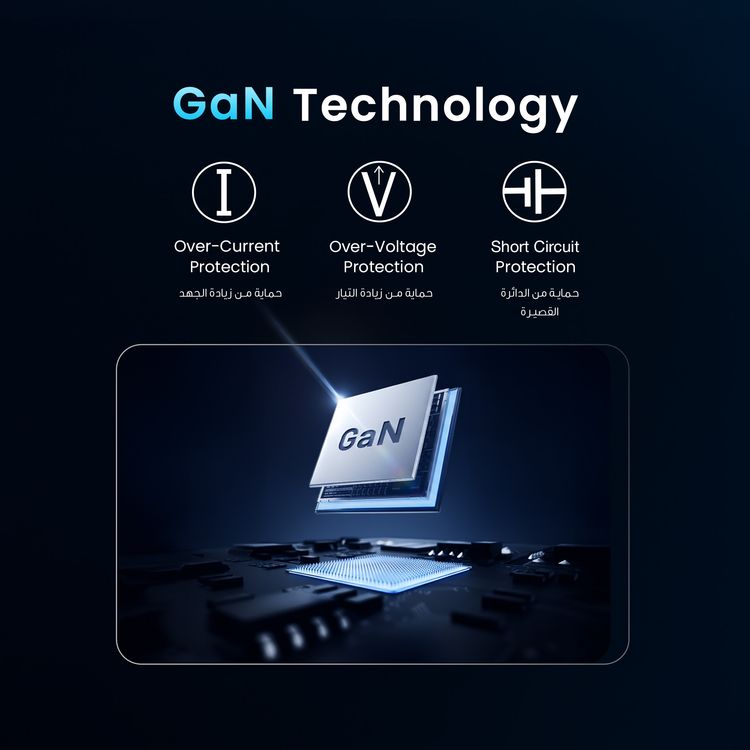 Powerology Volt-X Smart Desktop GaN Charger with PD 140 W, QC 18W, Laptop Charger, UK 3-Pin Plug, 300W Total Output, ×1 USB-A & ×5 USB-C Ports, Multiple Device Charging, Safe & Efficient Charging - Black
