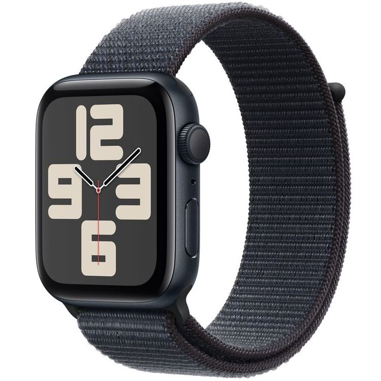Apple Watch SE 2024 GPS 40mm Midnight Aluminum Case with Ink Sport Loop, Regular - Midnight